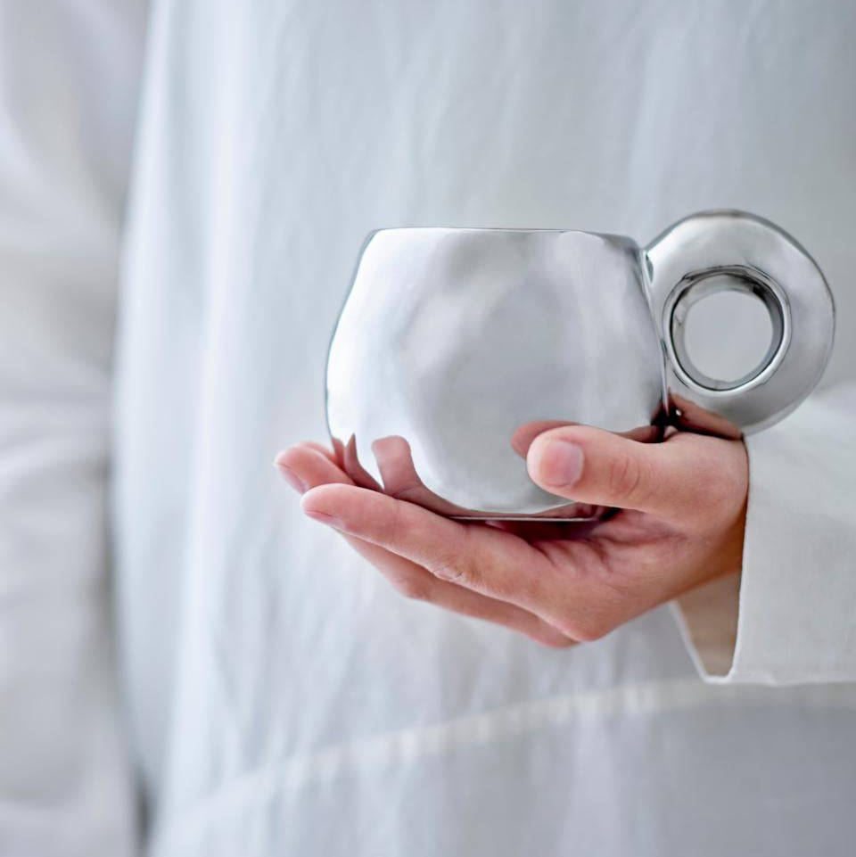 Shine Cup, Silver, Stoneware