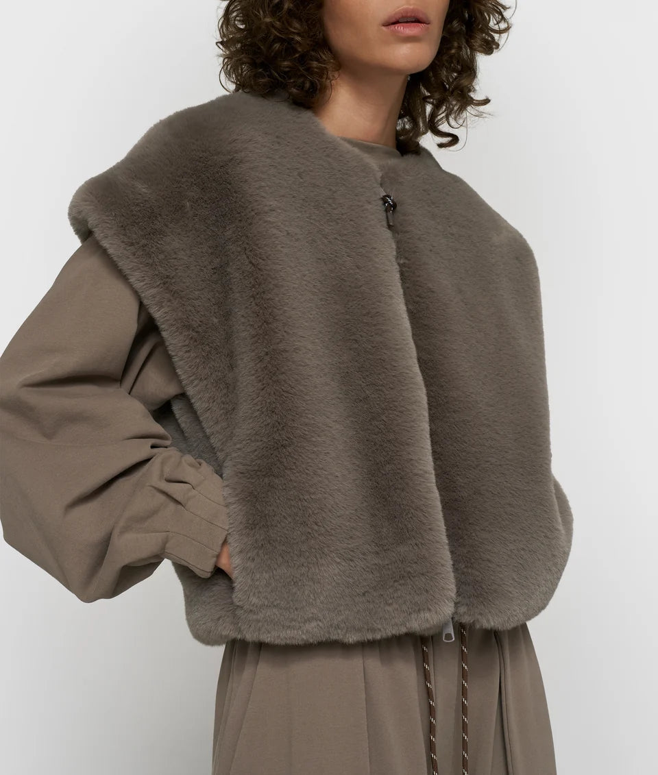 sleeveless fluffy vest