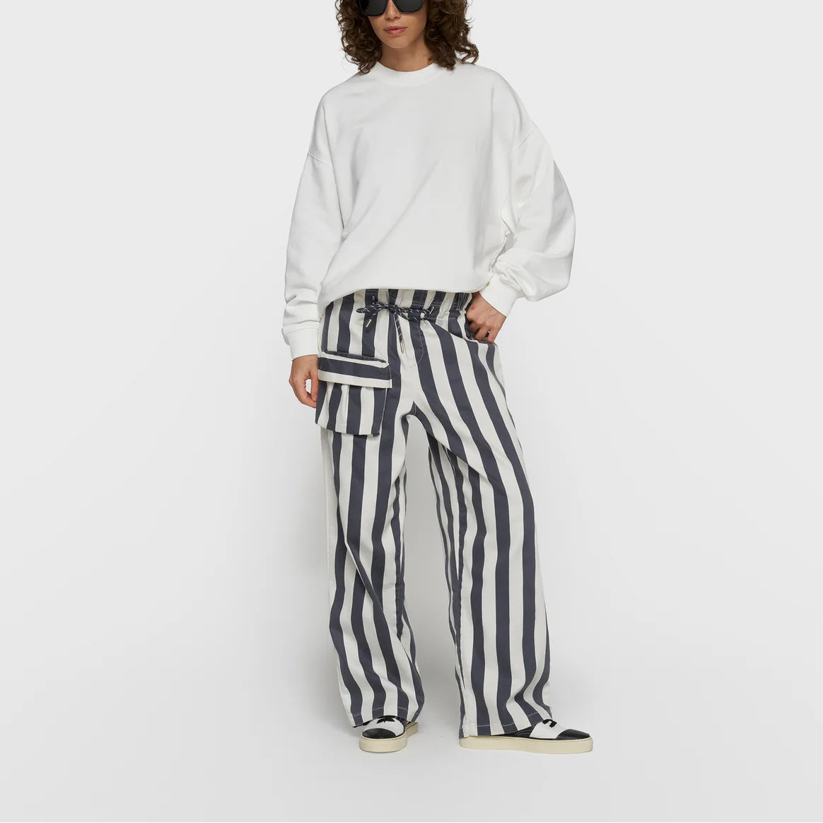 straight leg pants stripes