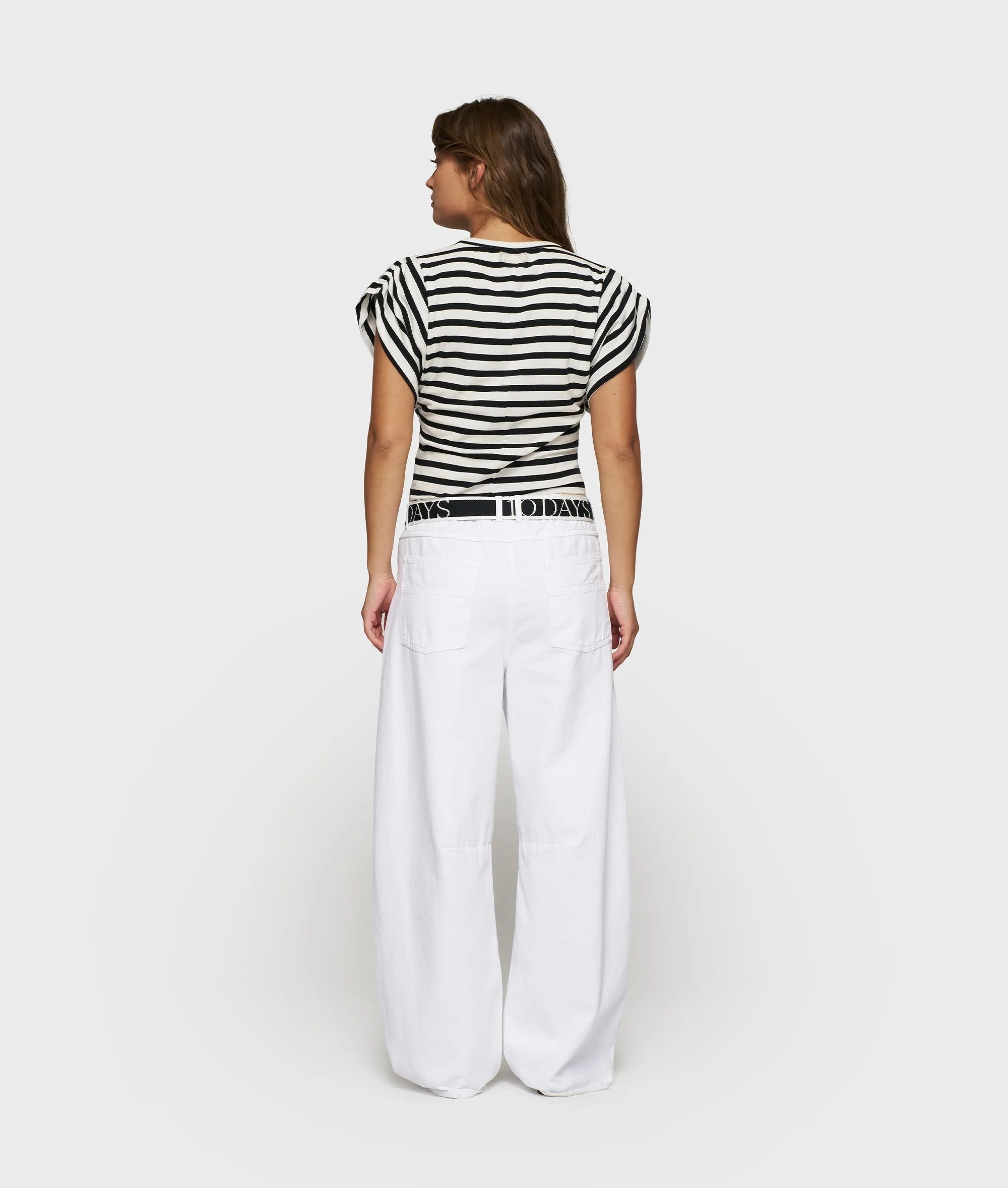 strong shoulder tee modal stripes