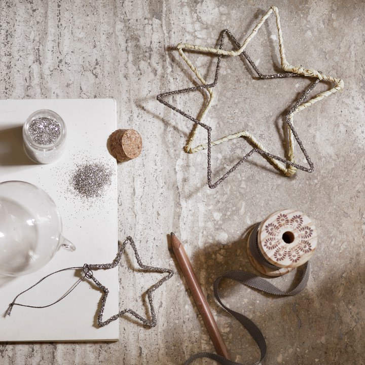 Glitter Christmas Star | Metal | 15 Cm