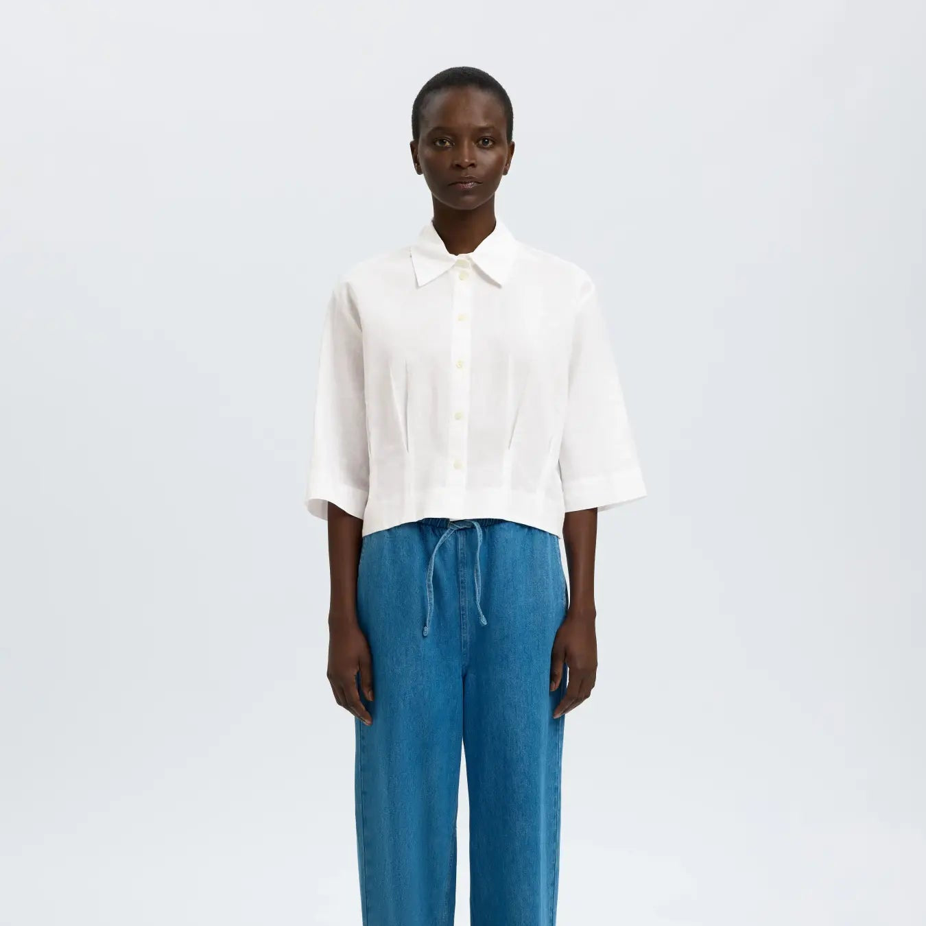SLFCLEO REGULAR 3/4 CROPPED SHIRT B