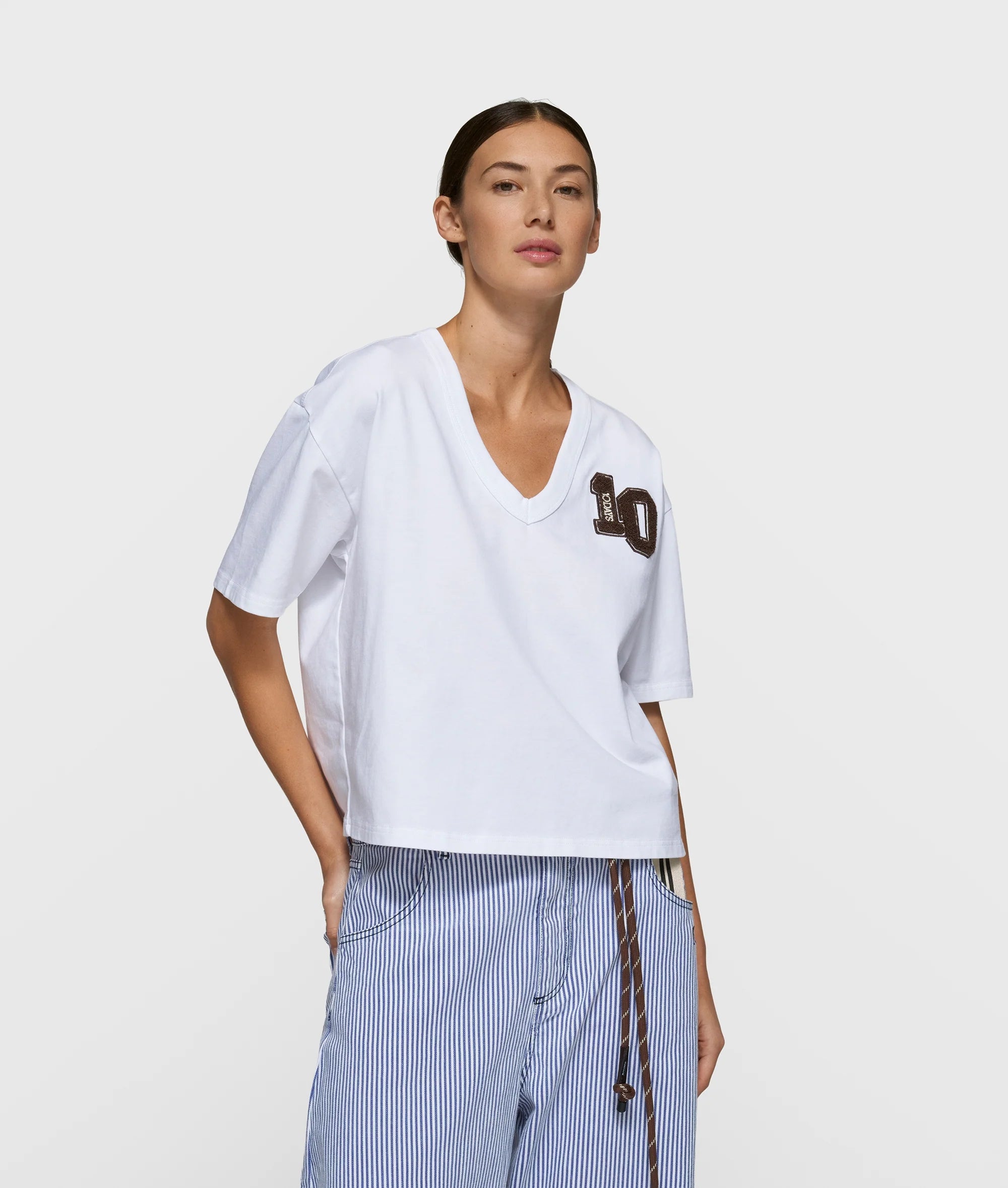 thick cotton v-neck tee