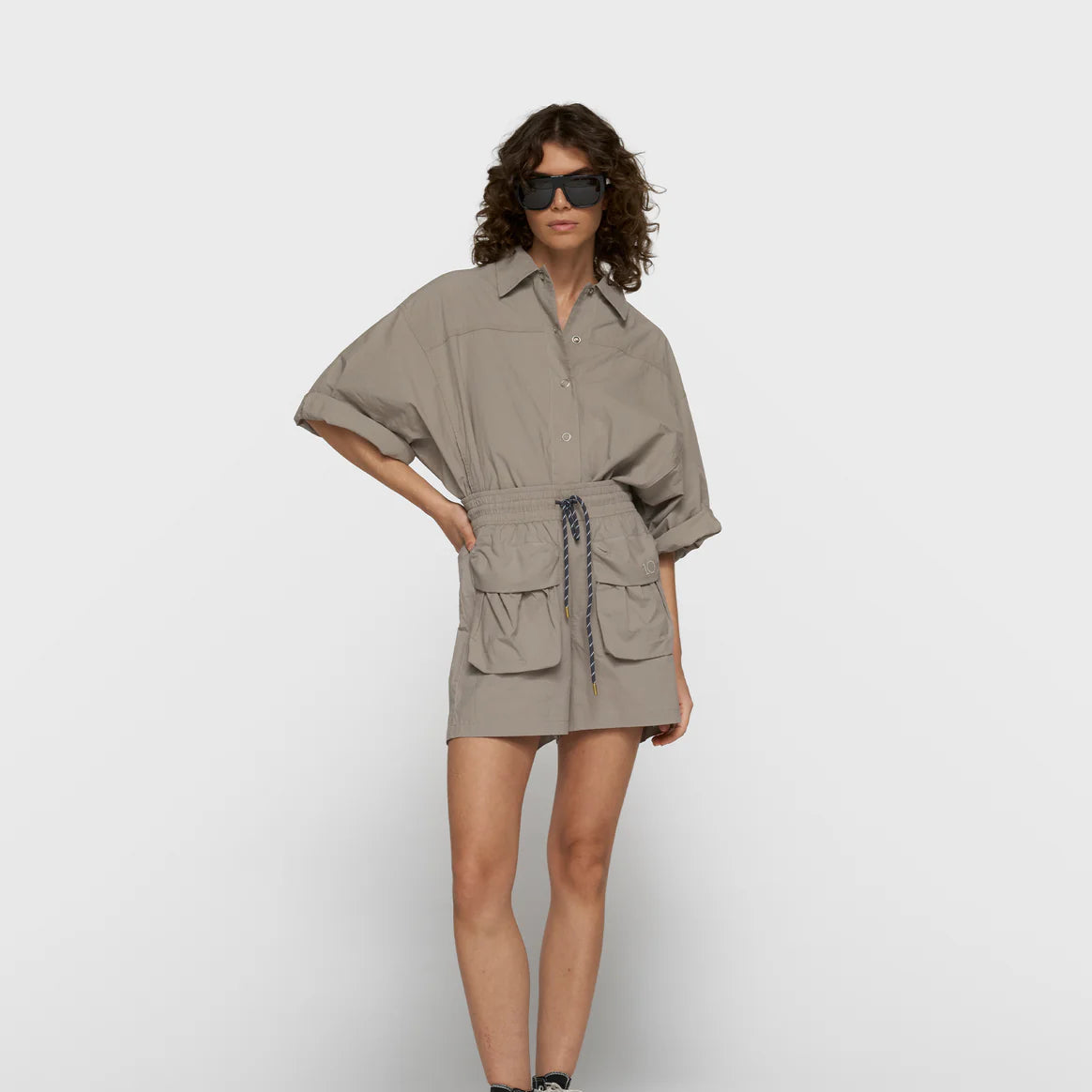 wide crinkle jacket