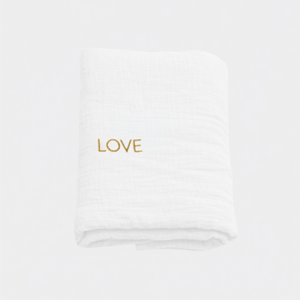 Cozy Cover 2.0 White Thin LOVE Goud