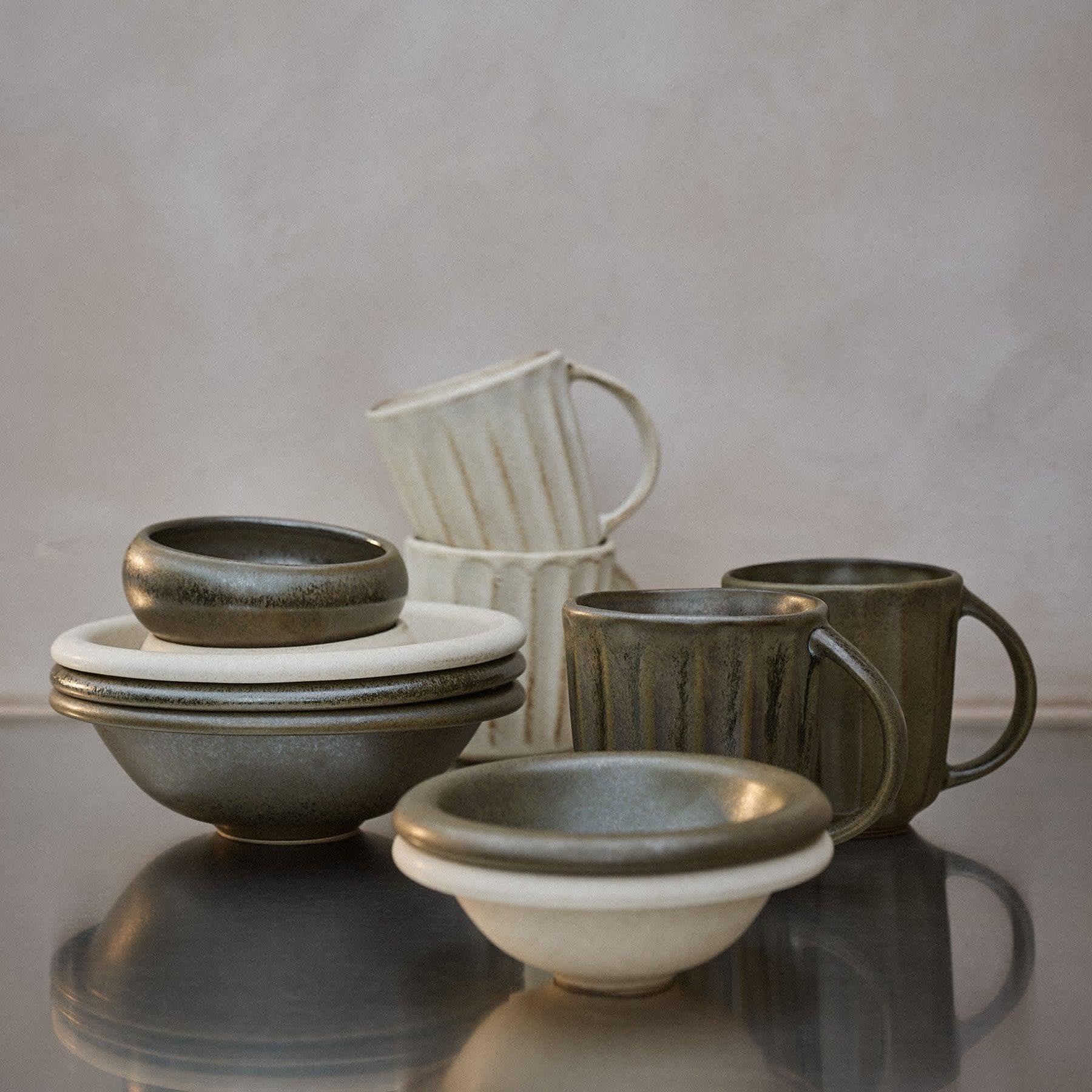 Elba Bowl XS Dark Green/Brown