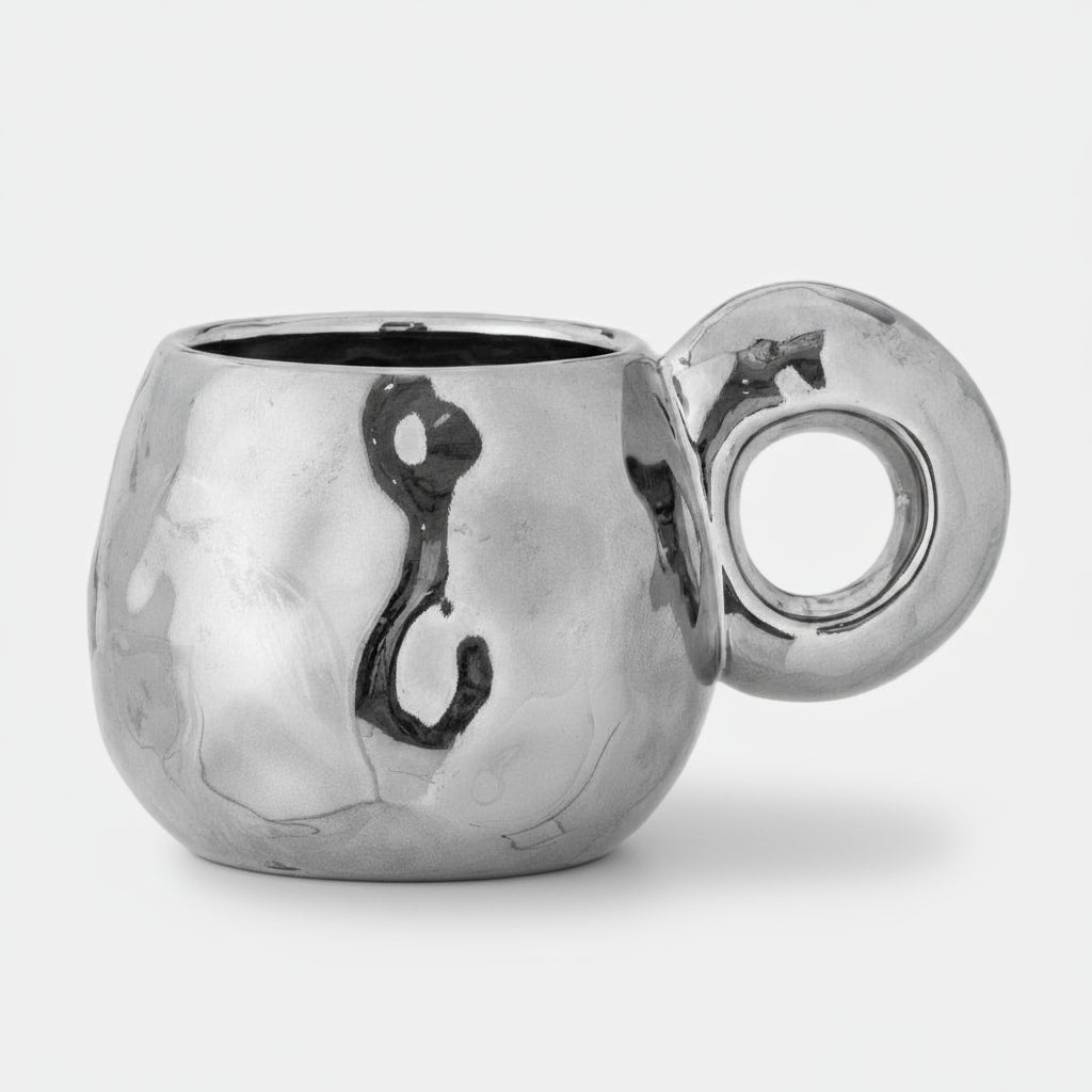 Shine Cup, Silver, Stoneware